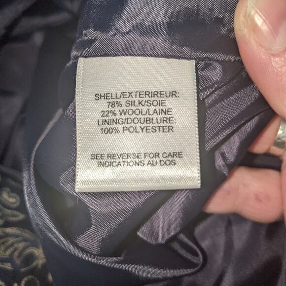 Talbots Vintage Silk Wool Skirt 10 Paisley Floral Midi Straight Classic Cottage - Picture 6 of 11